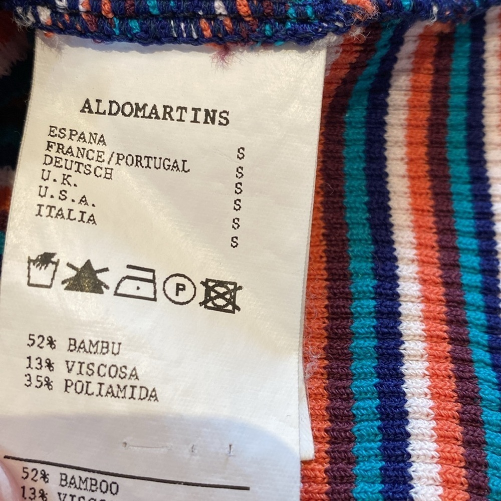 Anthropologie Aldo Martins Bamboo Rainbow Chevron Striped Knitted Tank Vest S - Picture 4 of 5
